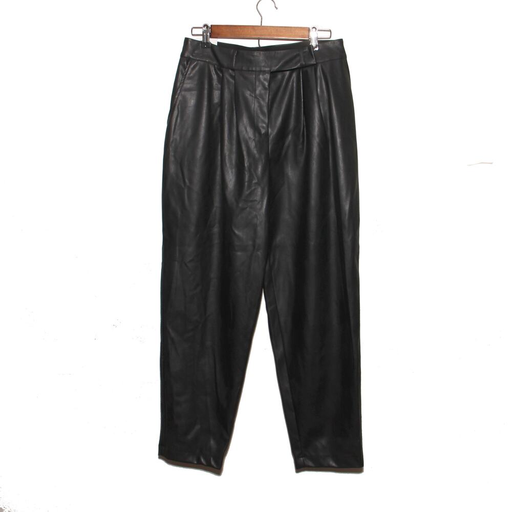 NEW Ophelia Roe Faux Leather Pants Size 12 High Rise Straight Leg